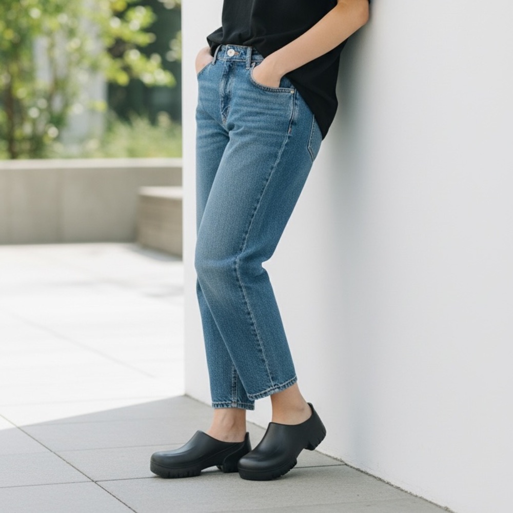 Birkenstock A630 Black PU Slip Resistant Clogs Size 37 (US 6-6.5) Work Comfort - Picture 1 of 8